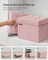 Foldable Small Ottoman Foot Rest Storage - 12.2 ''D x 16.1''W x 12.2 ''H (Jelly Pink)
